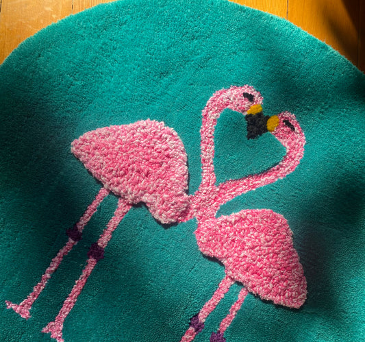 Flamingos Round Rug